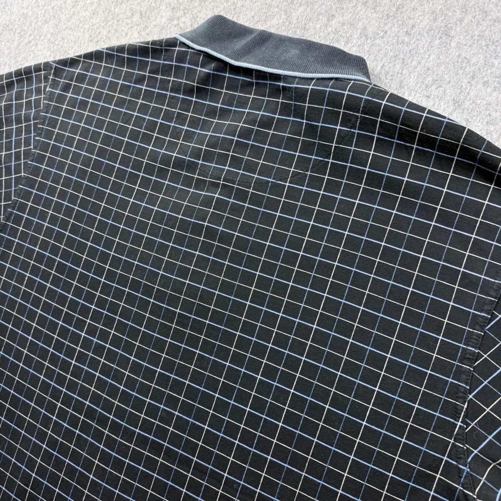 Grand Slam Polo Shirt Men XXL Performance Black Windowpane Check Golf Preppy VTG